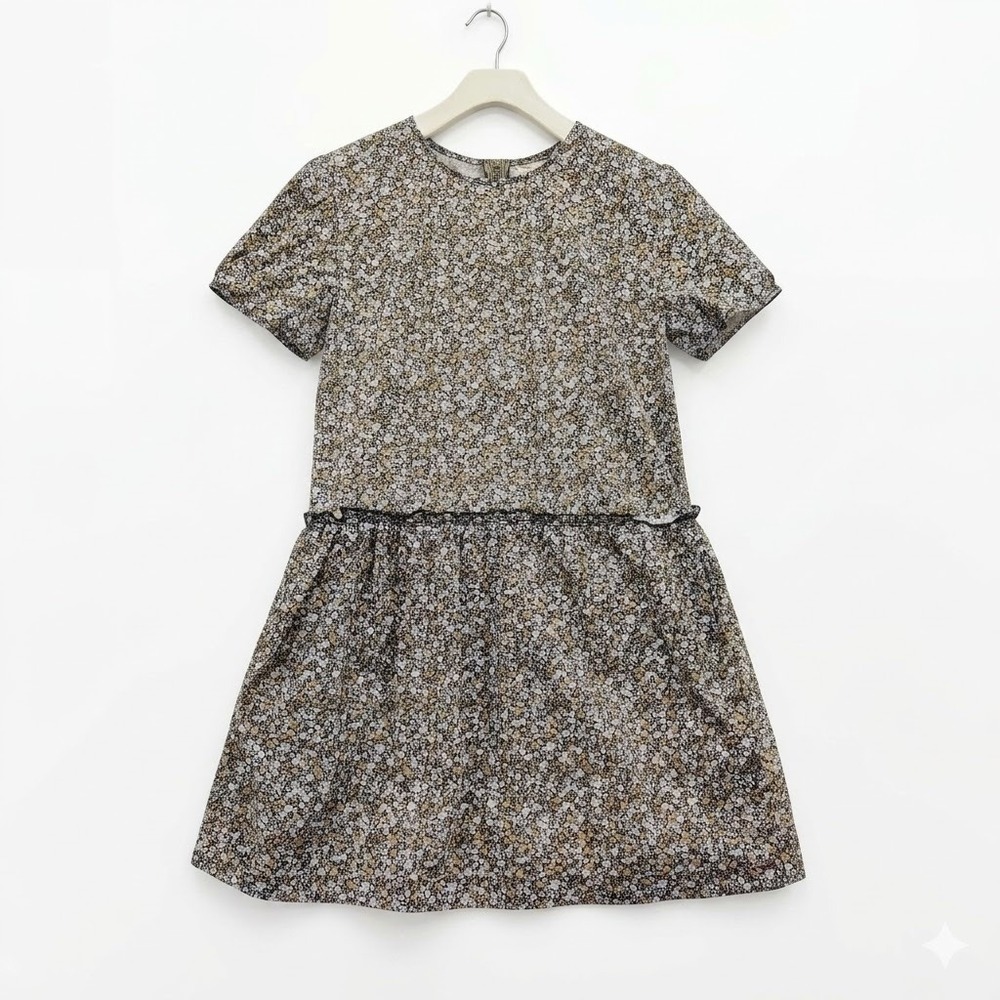 Gap Womens Cottagecore Retro Romatnic Babydoll Dress S Blue Ditsy Floral Pockets